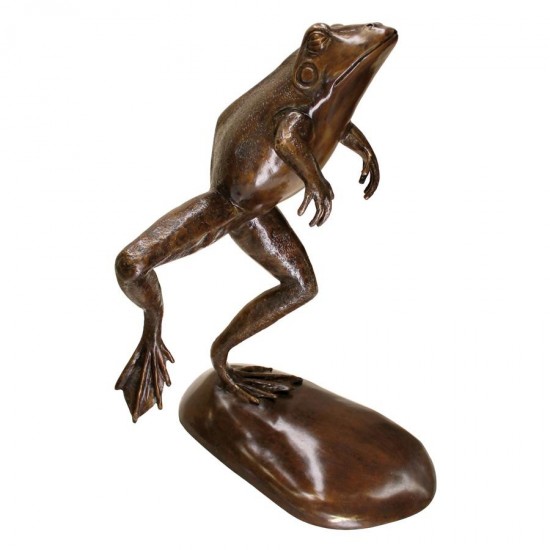 Design Toscano Giant Leaping Frog Bronze Statue