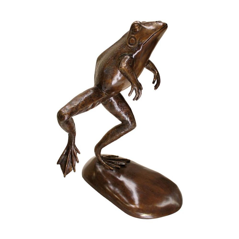 Design Toscano Giant Leaping Frog Bronze Statue