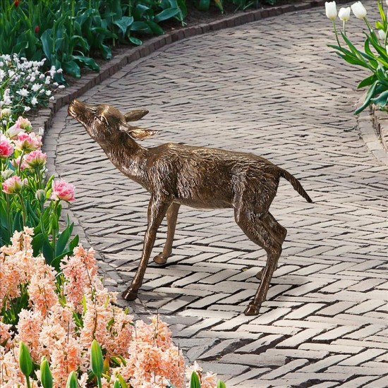 Design Toscano Standing Fawn Bronze Statue