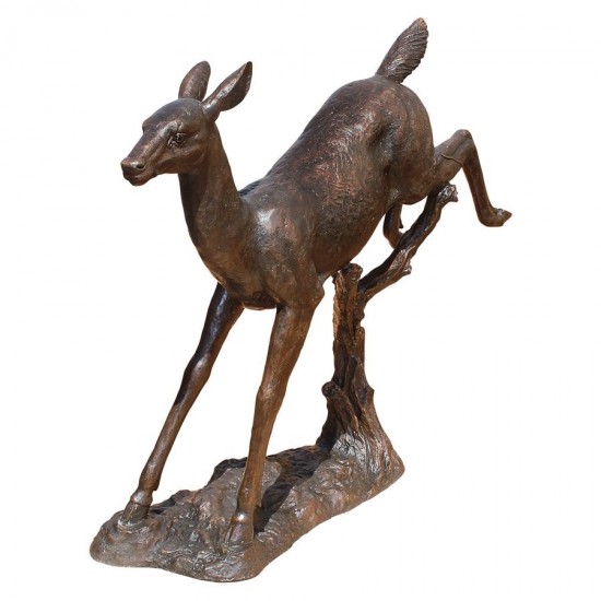 Design Toscano Leaping Deer Bronze Statue