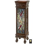 Design Toscano Dragonfly Stained Glass Pedestal