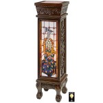 Design Toscano Peacock Stained Glass Pedestal