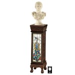 Design Toscano Peacock Stained Glass Pedestal