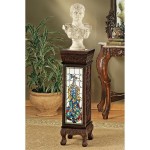 Design Toscano Peacock Stained Glass Pedestal