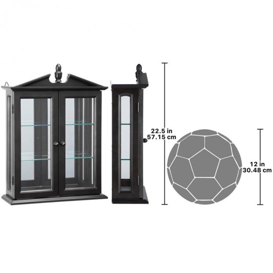 Design Toscano Black Amesbury Manor Curio Cabinet