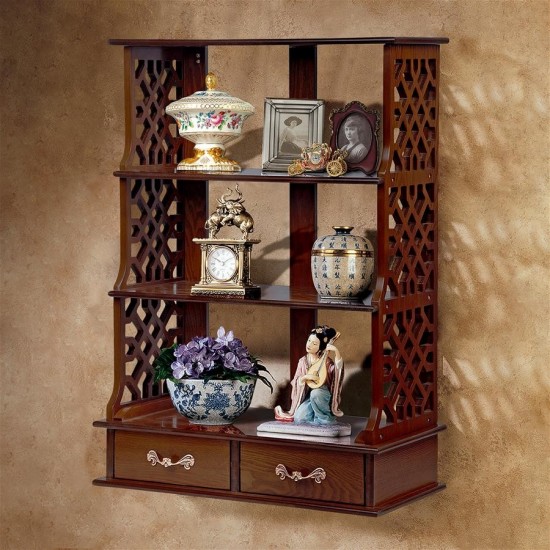 Design Toscano Chinese Chippendale Triple Shelf Curio