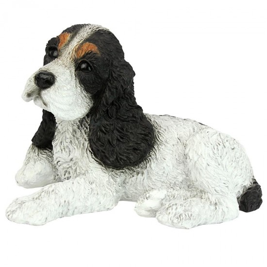 Design Toscano Black & White Cocker Spaniel Puppy