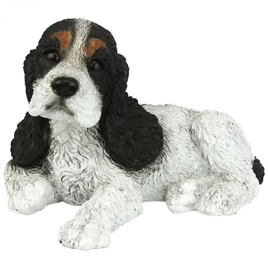 Design Toscano Black & White Cocker Spaniel Puppy