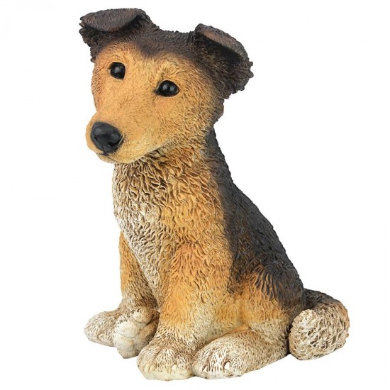 Design Toscano Brown Collie Puppy Statue