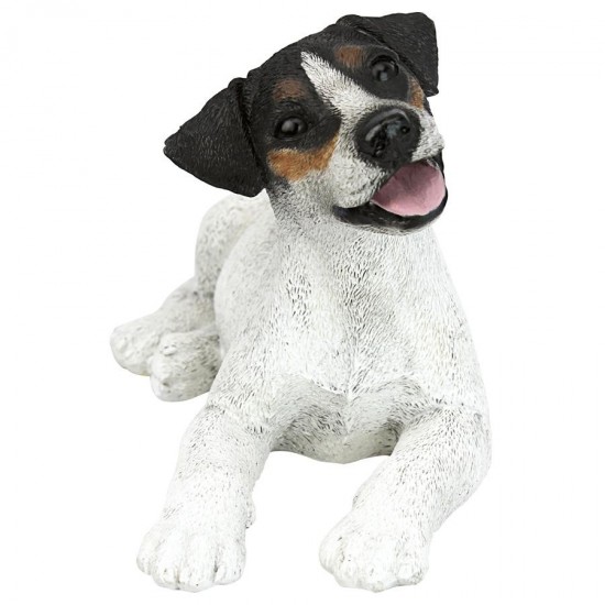 Design Toscano Black & White Jack Russell Puppy Statue