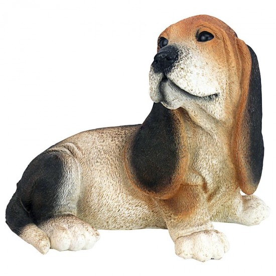 Design Toscano Black & Brown Basset Puppy Statue