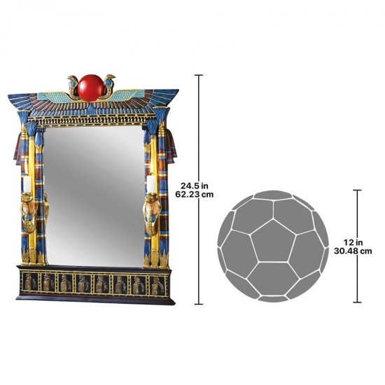 Design Toscano Wadjet Mirror W/ Cobra Sconces