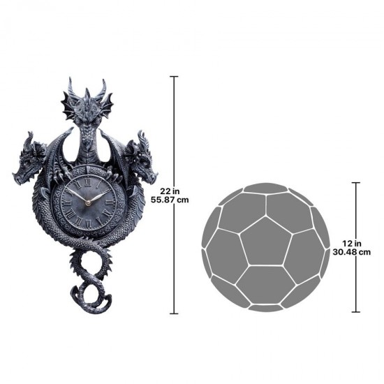 Design Toscano Past Present Future Dragon Clock