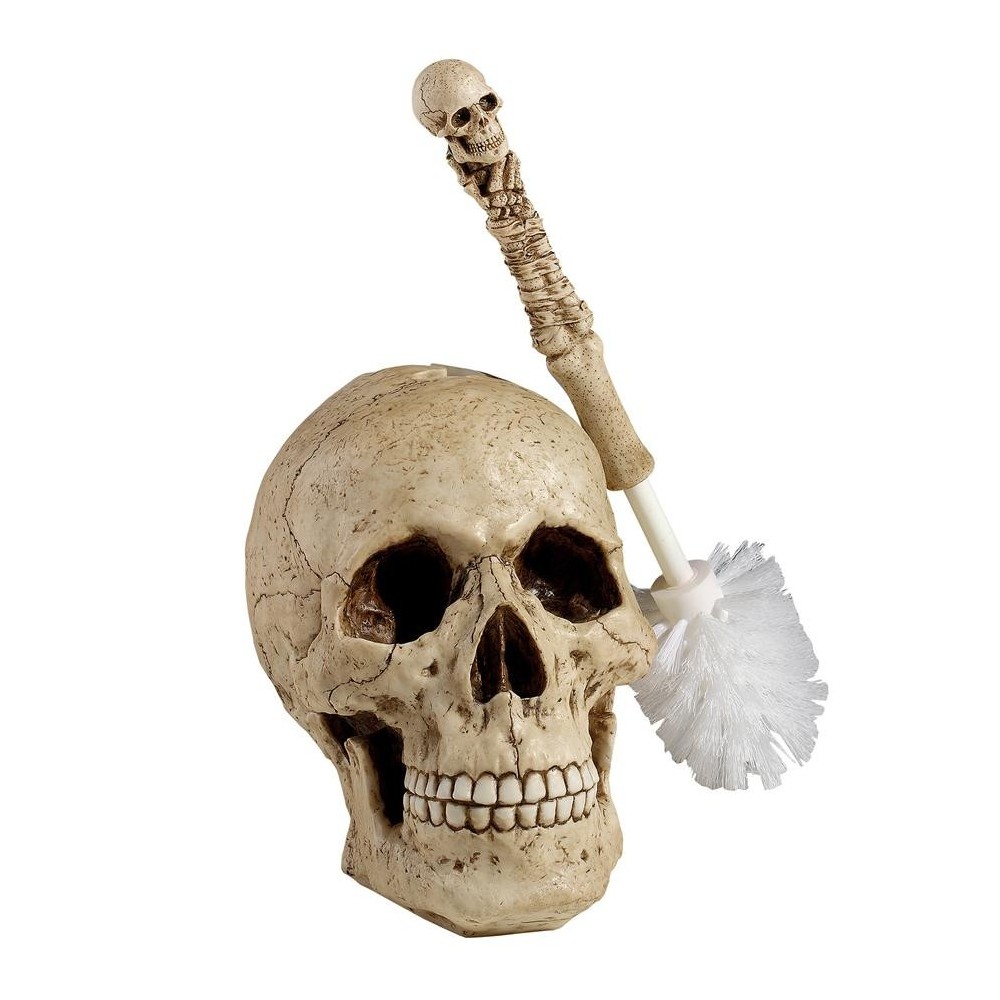 Design Toscano Bathroom Skullduggery Toilet Bowl Brush