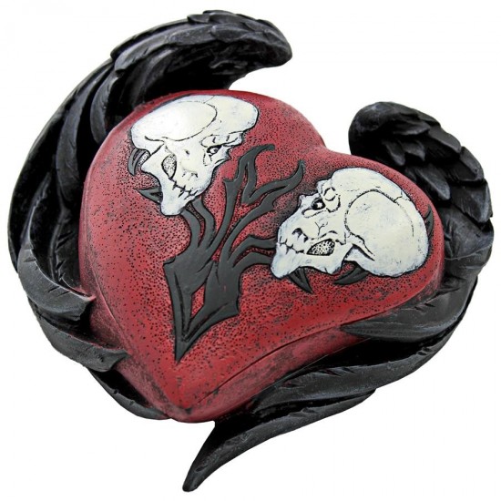 Design Toscano Winged Heart Skull Box