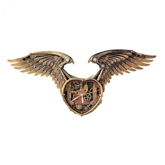 Design Toscano Steampunk Winged Heart Clock