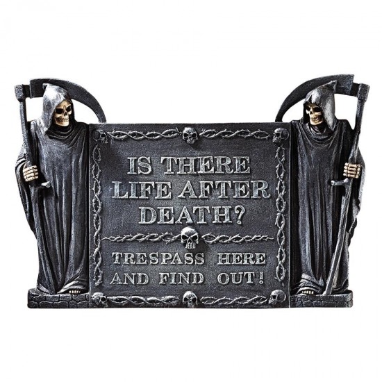 Design Toscano Life After Death No Trespassing Plaque