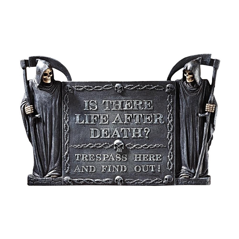 Design Toscano Life After Death No Trespassing Plaque