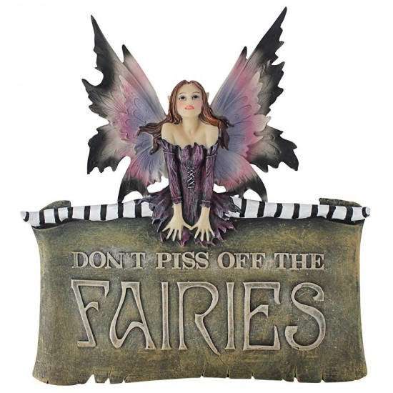 Design Toscano Dont Piss Off The Fairies Plaque