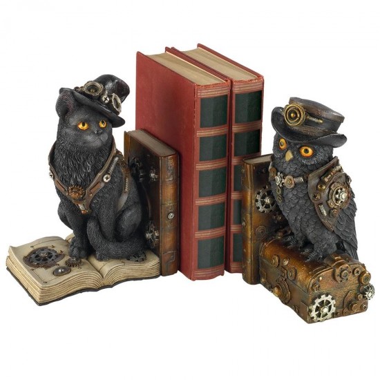Design Toscano Knowledge Seekers Steampunk Bookends