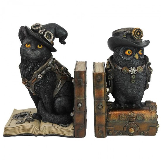 Design Toscano Knowledge Seekers Steampunk Bookends