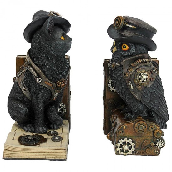 Design Toscano Knowledge Seekers Steampunk Bookends