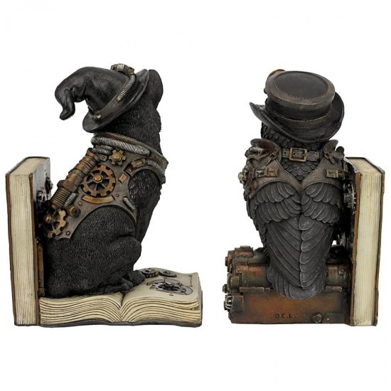 Design Toscano Knowledge Seekers Steampunk Bookends