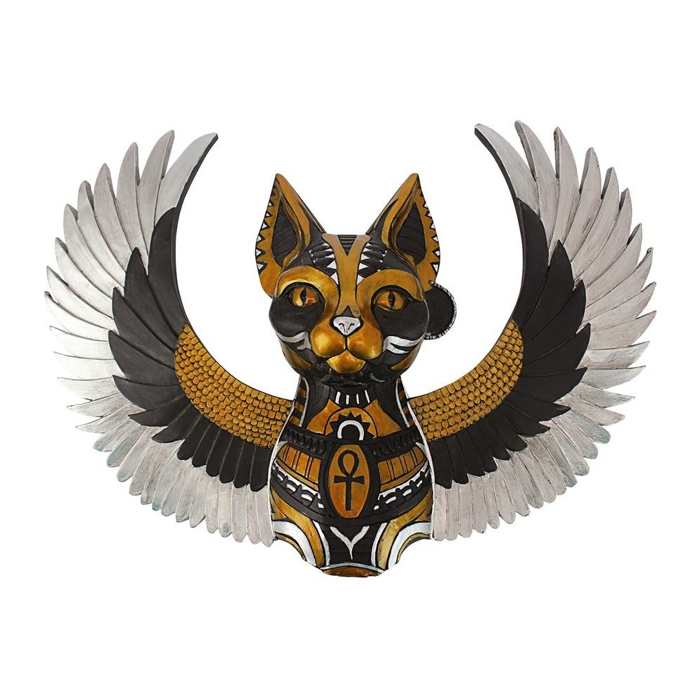 Design Toscano Goddess Bastet Winged Cat Wall Plaque Design Toscano Goddess Bastet Winged Cat Wall Plaque