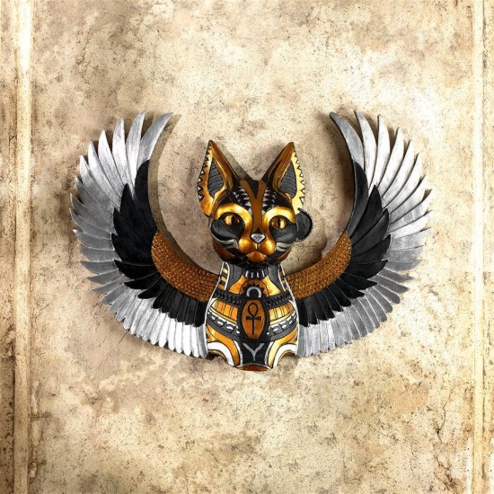 Design Toscano Goddess Bastet Winged Cat Wall Plaque