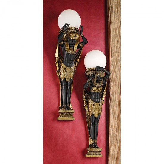 Design Toscano S/ Caryatid & Telemon Egyptian Sconces