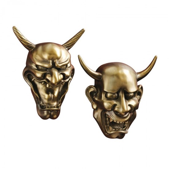 Design Toscano S/2 Hannya Demon Wall Mask Plaques