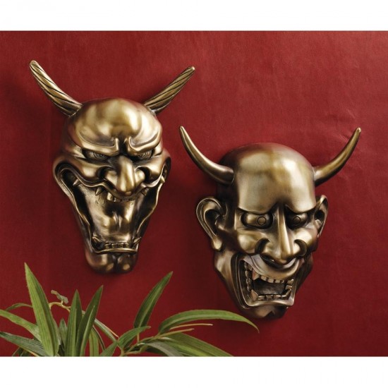 Design Toscano S/2 Hannya Demon Wall Mask Plaques