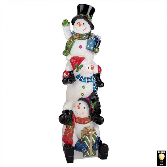 Design Toscano Snowbro Illuminated Snowmen Statue