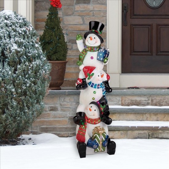 Design Toscano Snowbro Illuminated Snowmen Statue