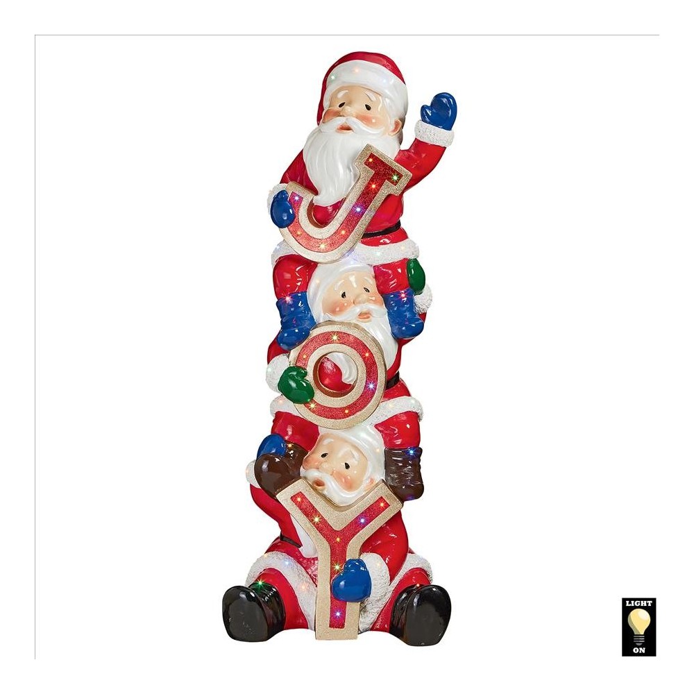 Design Toscano Stacked Santas Illuminated Statue