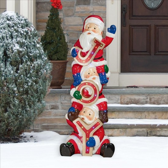 Design Toscano Stacked Santas Illuminated Statue