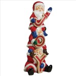 Design Toscano Stacked Santas Illuminated Statue