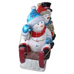 Design Toscano Illuminated Snowmen On Sled Statue