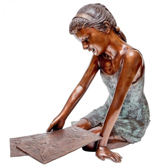 Design Toscano Samantha The Artist Bronze Girl