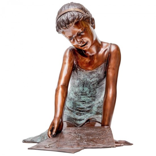 Design Toscano Samantha The Artist Bronze Girl