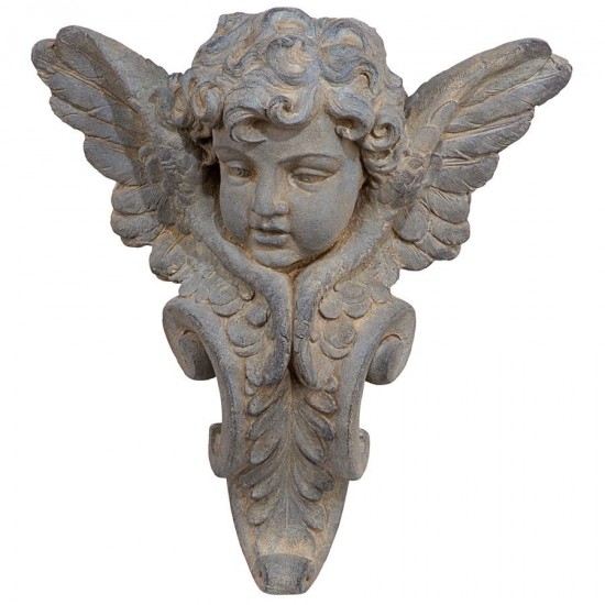 Design Toscano Victorial Heraldic Cherub Wall Pocket