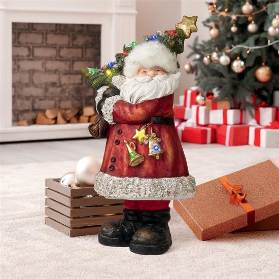 Design Toscano Santa With A Sparkling Tree Statue