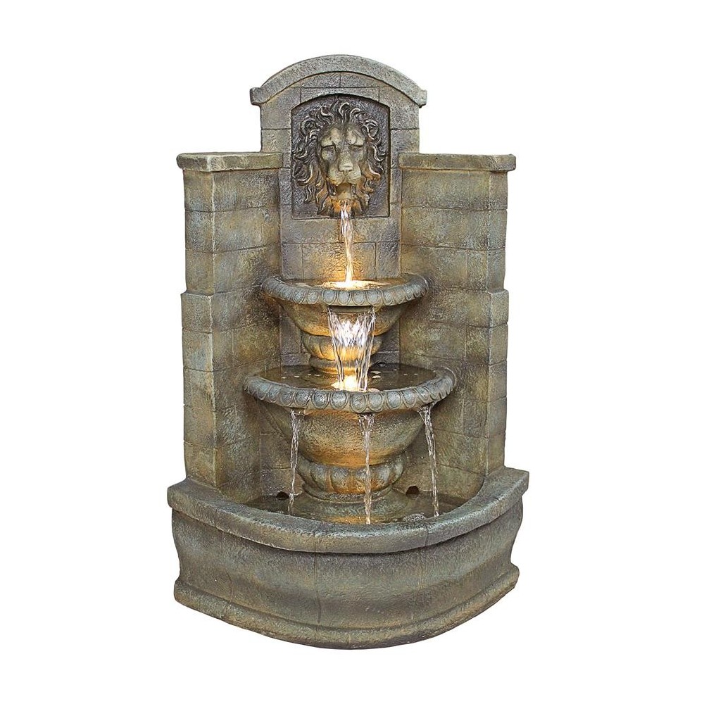 Design Toscano Saint Remy Lion Corner Fountain