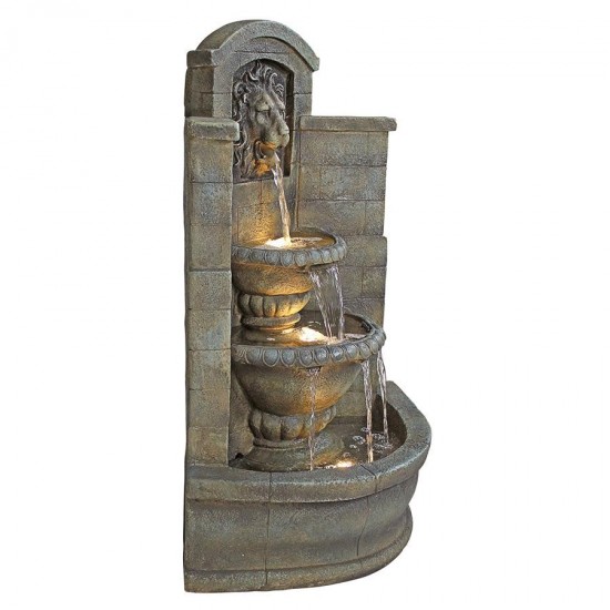 Design Toscano Saint Remy Lion Corner Fountain