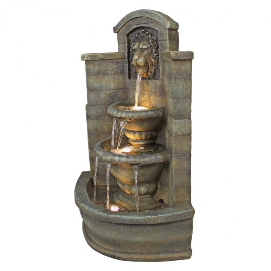 Design Toscano Saint Remy Lion Corner Fountain