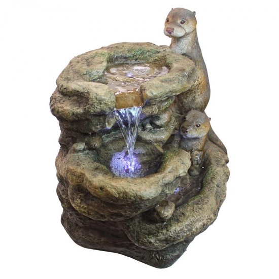 Design Toscano Bright Water Otters Garden Fountain