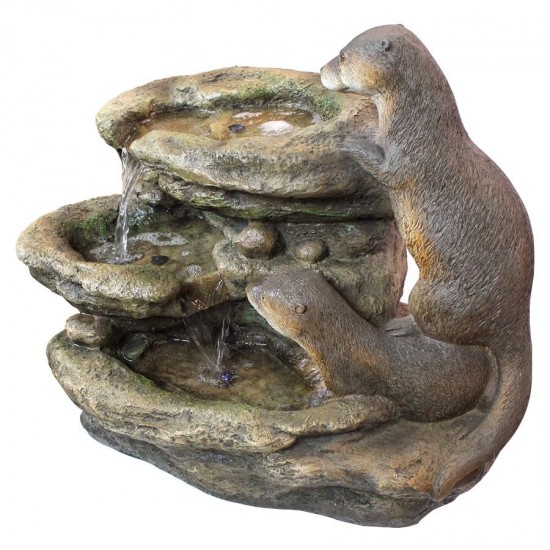 Design Toscano Bright Water Otters Garden Fountain