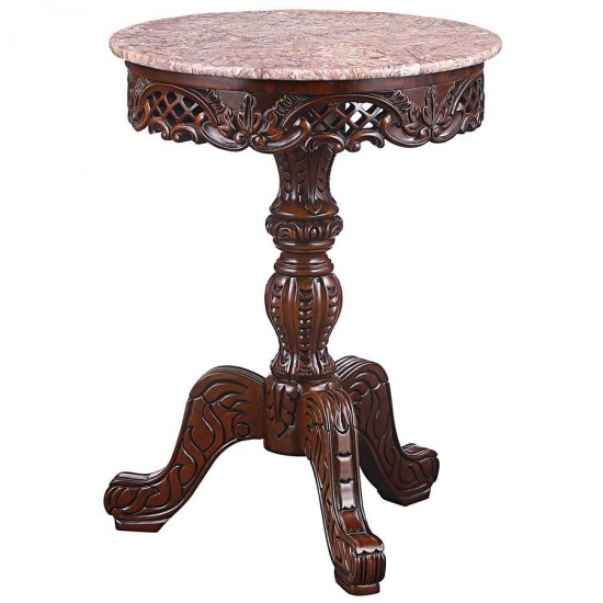 Design Toscano Chantret Marble Topped Pedestal Table