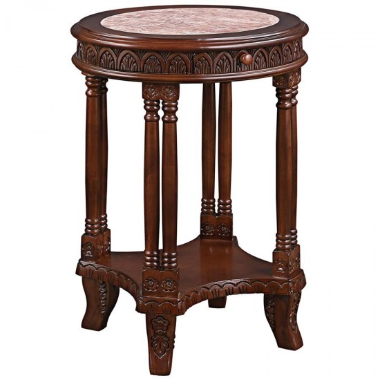 Design Toscano Balfour Inlaid Marble Colonnade Table