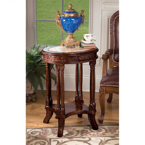 Design Toscano Balfour Inlaid Marble Colonnade Table